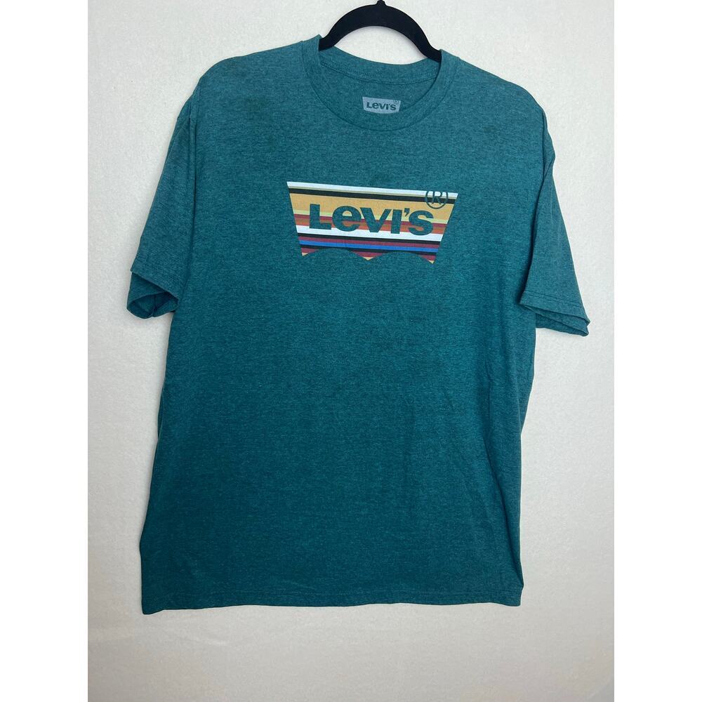 Levi's Men's Short Sleeve Logo T-Shirt Teal Size XL
